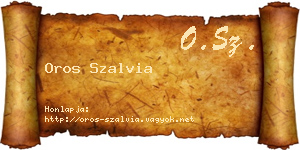 Oros Szalvia névjegykártya